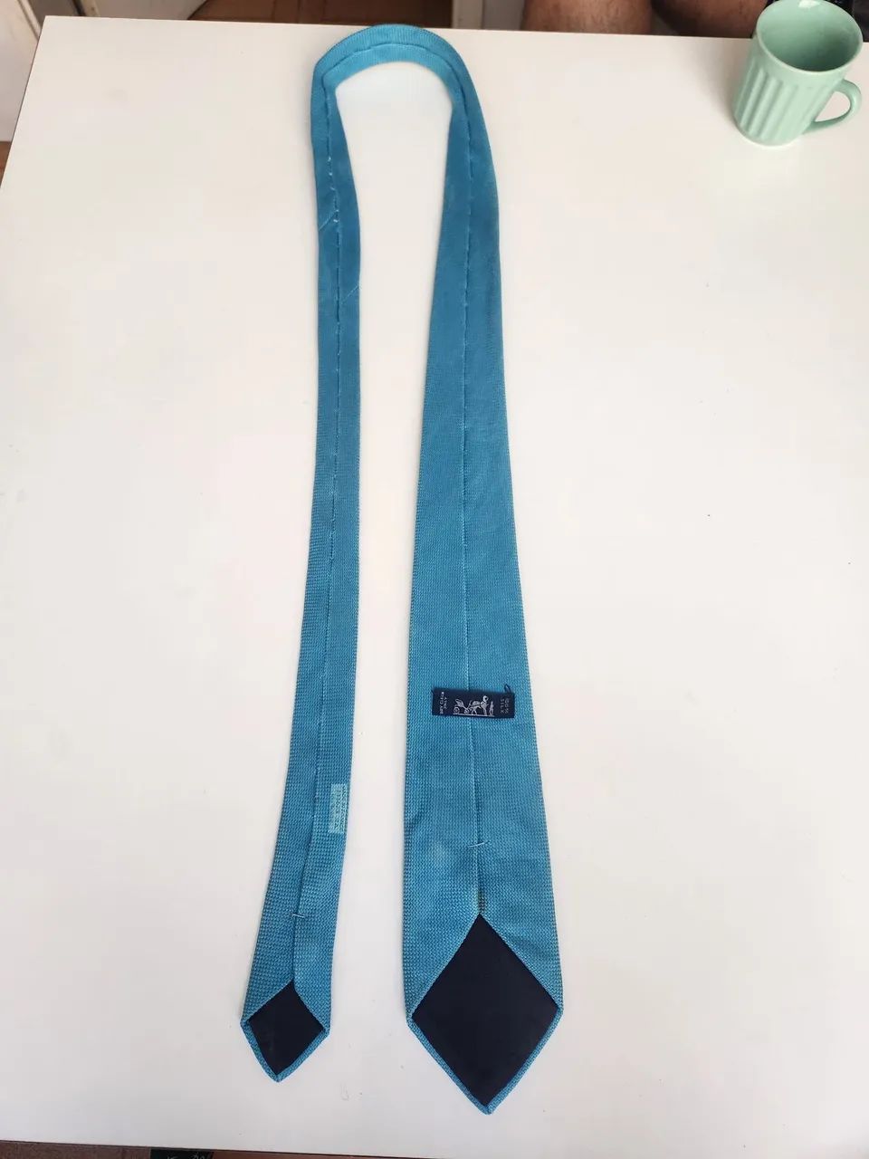 Gravata de seda hermes azul  - Foto 5