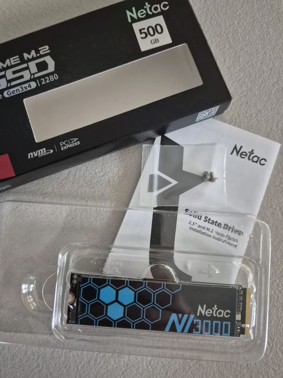 SSD NVMe M.2 Netac NV3000 500GB PCIe Gen3x4 - Novo Lacrado | Alta