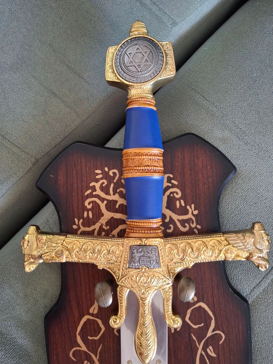 Espada do Rei Salomão 120cm (com suporte de madeira parede) - Foto 3