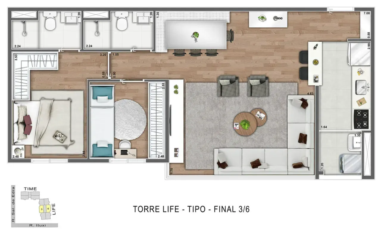 PLANTA 66m²