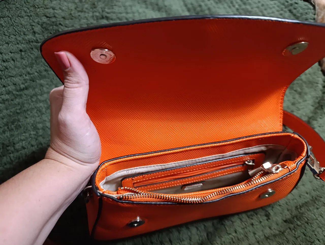 Bolsa Guess Couro Laranja - Foto 2