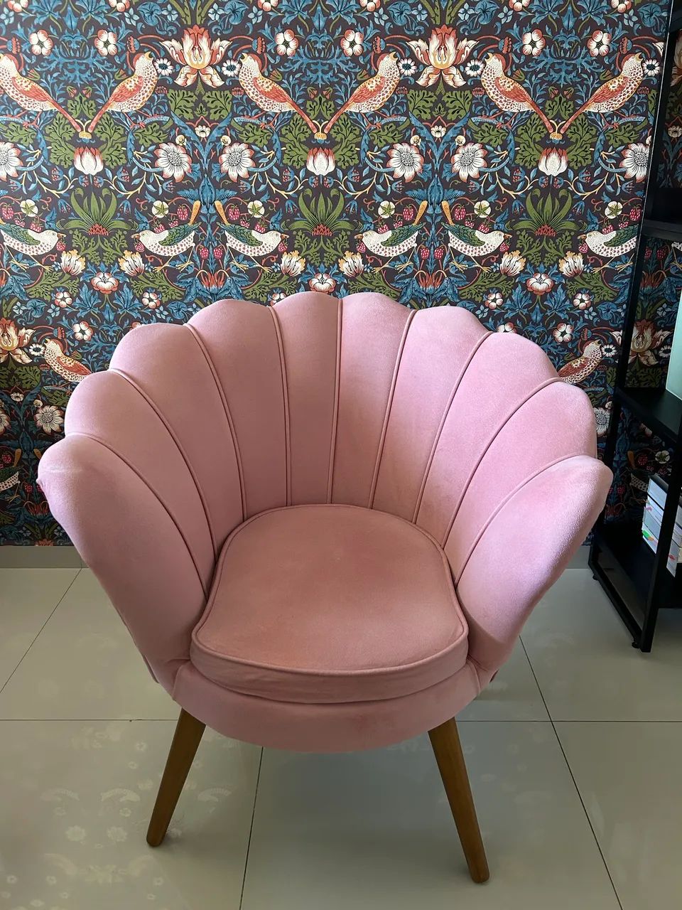 Poltrona Concha Veludo Rosa - Foto 2