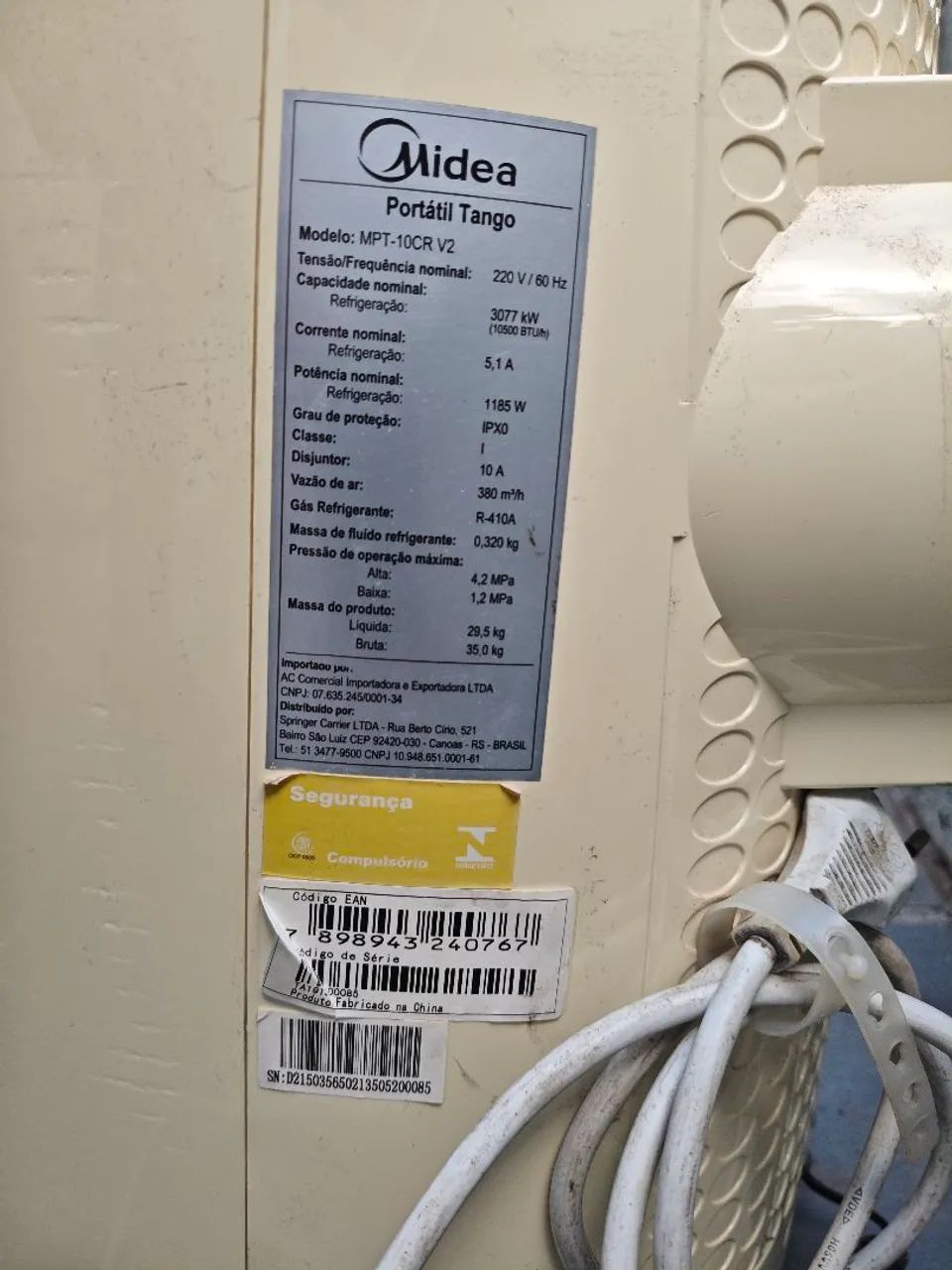 Ar condicionado portátil Midea 10500 BTUs 220v - Foto 3