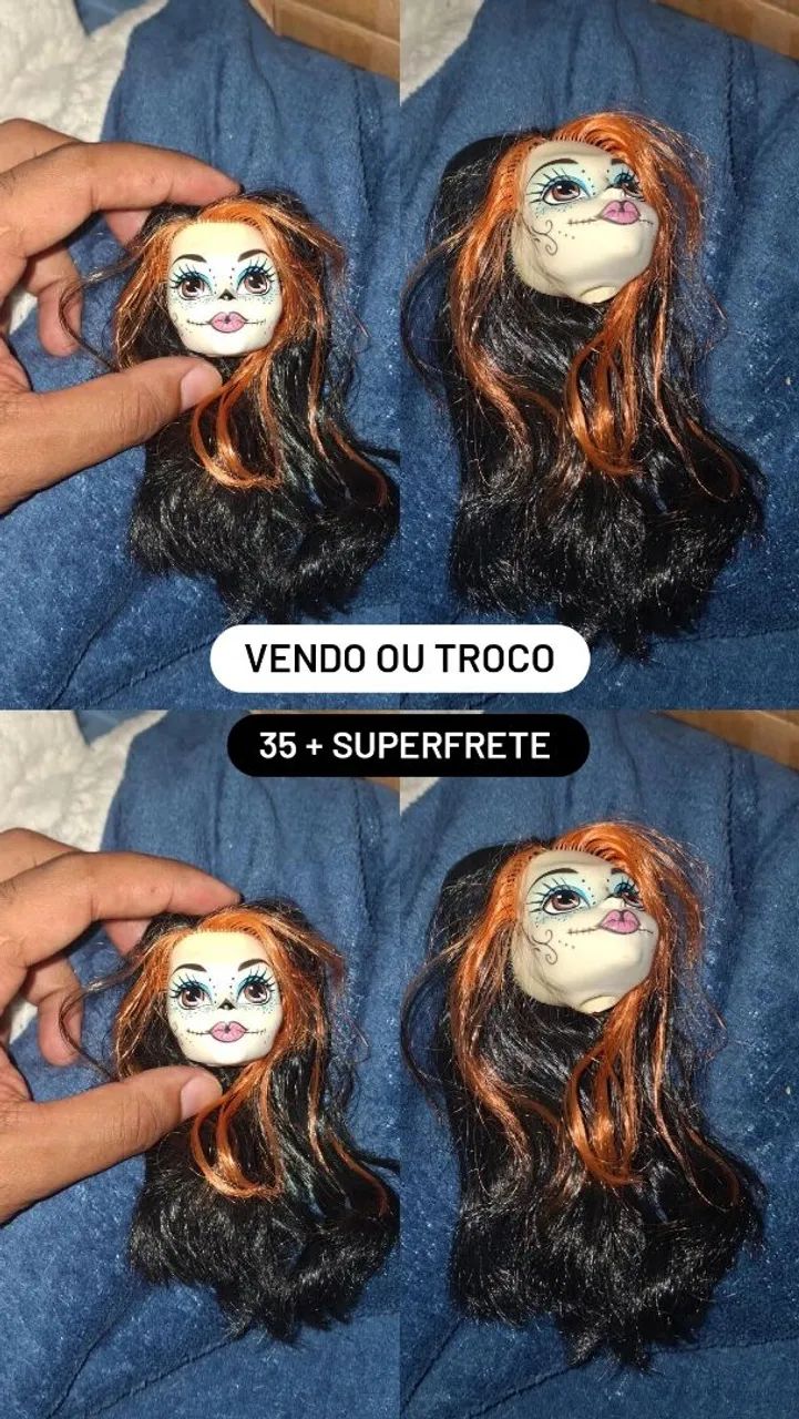 Cabeça boneca skelita sucata monster high 