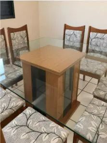 Conjunto Mesa de Jantar MDF + Vidro e 8 Cadeiras - Foto 2