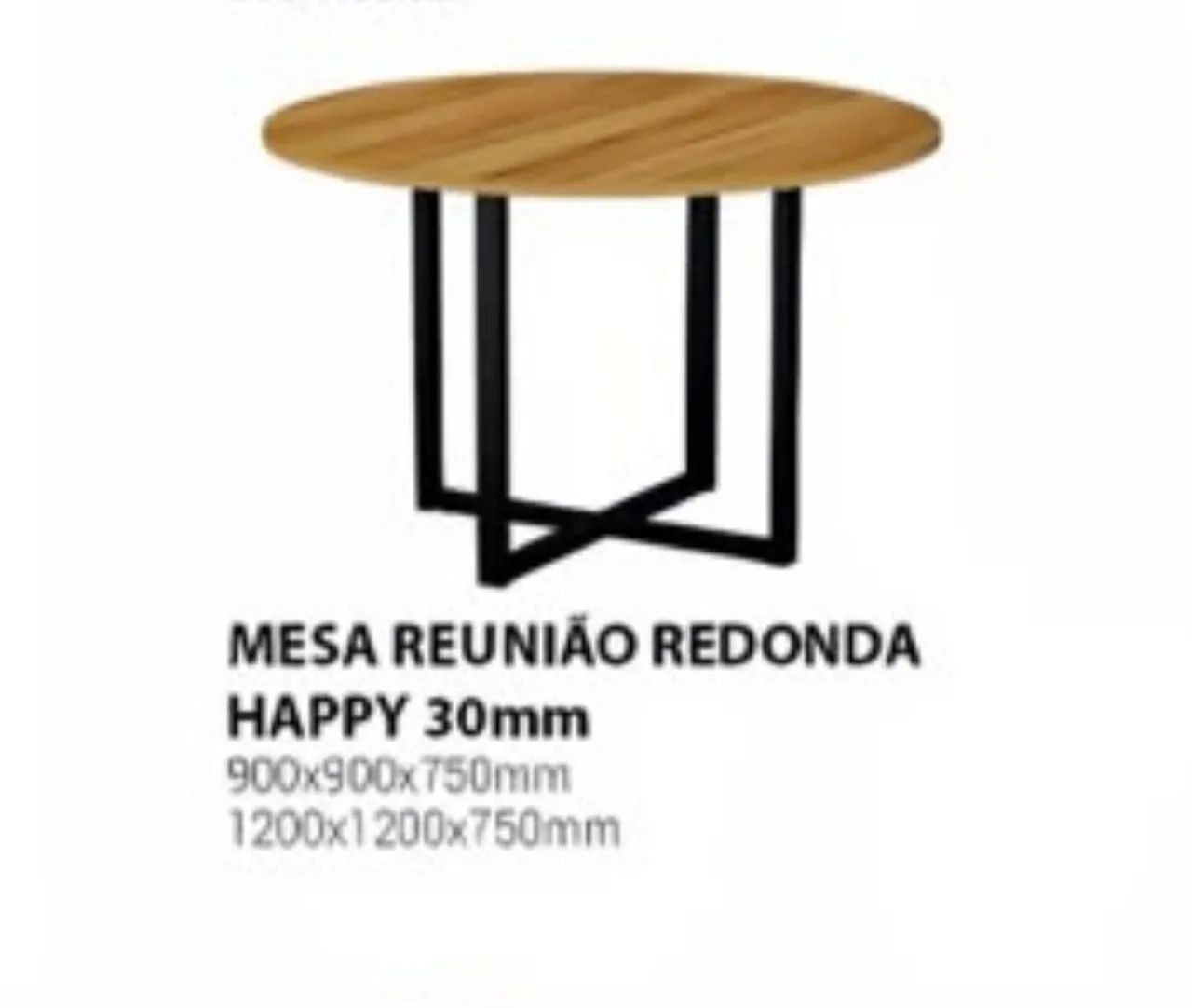 Mesa redonda industrial sem caixa de tomada 