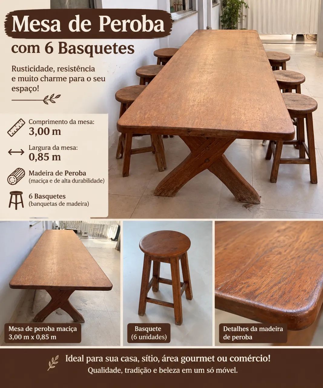 Mesa de peroba 