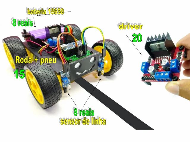 arduino Roda + Motor Dc 3v A 6v Redução - Foto 2