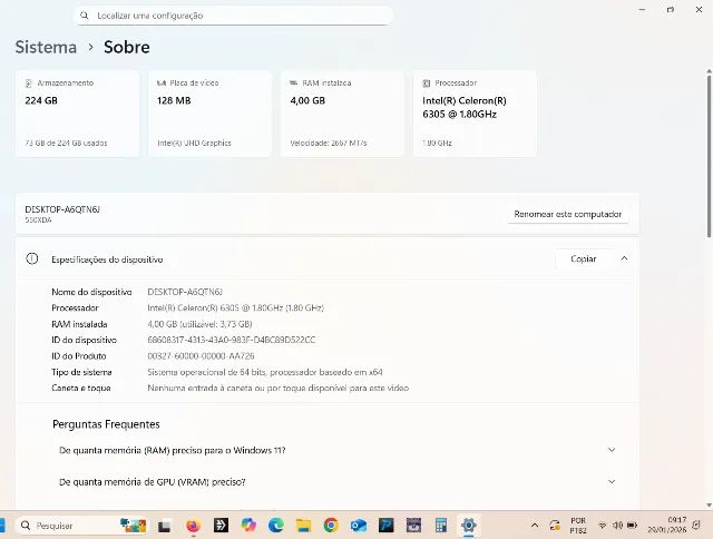 Notebook Samsung 240gb SSD 4gbRAM 15" - Foto 3