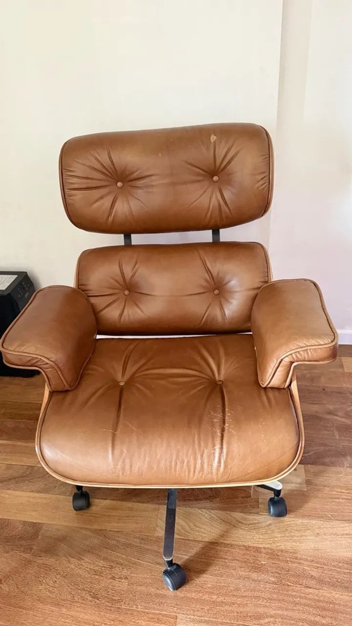 Poltrona Charles Eames Office em Couro Legítimo - Foto 2