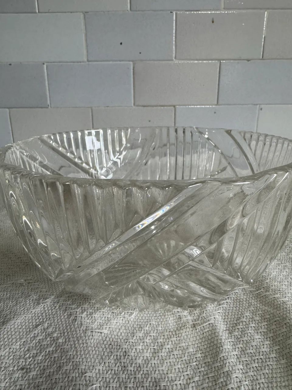 Vaso Centro de Mesa Em Cristal Antigo Bohemia - Foto 2