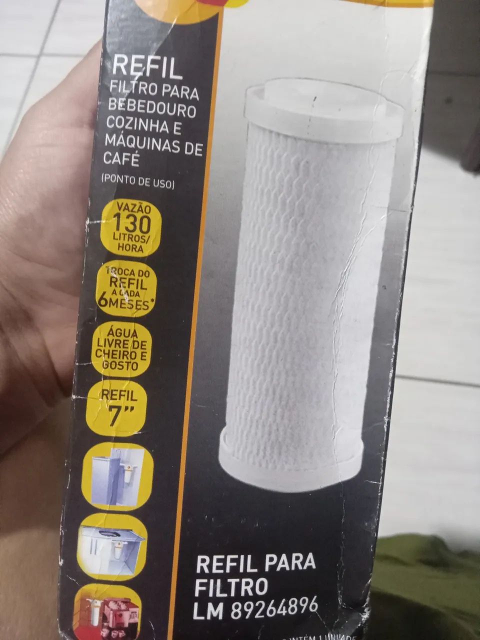 Refil Filtro de Água Carvão Ativado 7 Polegadas Carbon Block