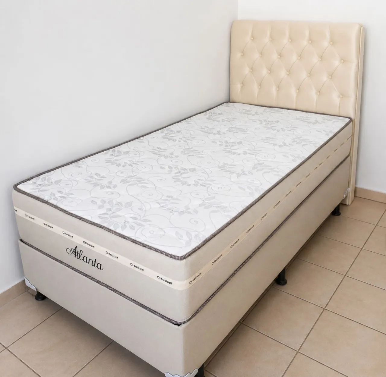 Cama box d28 solteiro semi ortopedica novas