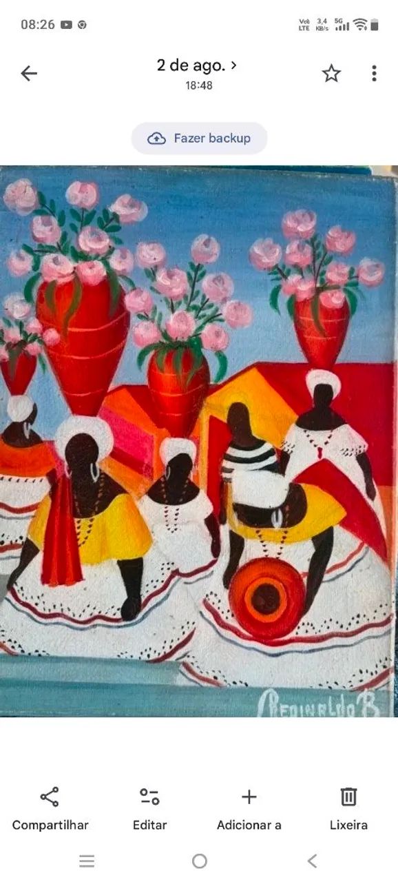 Tela Óleo Pintor Baiano Reginaldo B 