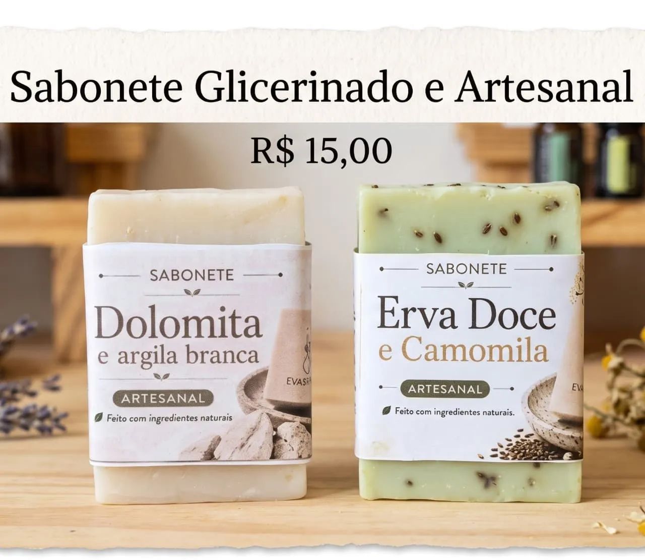 Sabonetes glicerinados naturais e artesanais 