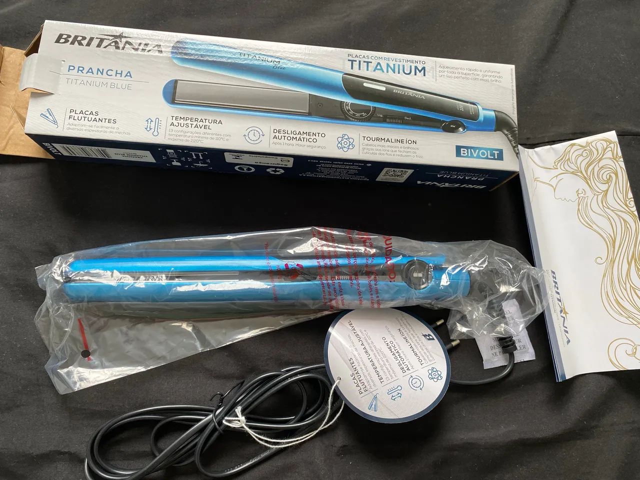 Prancha Britânia Titanium Blue Bivolt Nova na Caixa - Foto 2