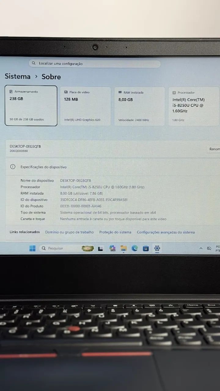 Notebook Thinkpad E480, i5, 8GB, 256GB M2, Tela 14" - Foto 4