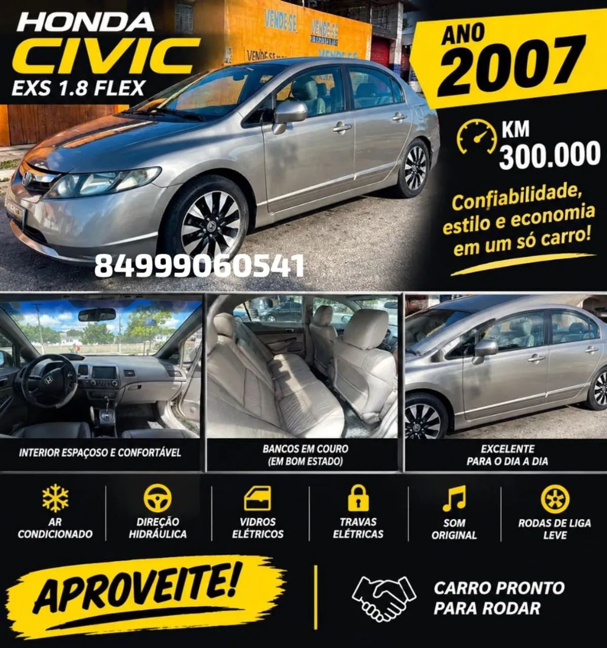 Honda Civic Civic Sedan LXS 1.8/1.8 Flex 16V Aut. 4p 2007