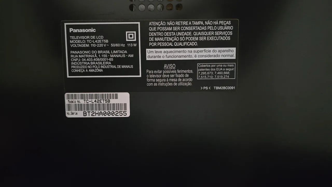 Televisão 42pol  LCD Panasonic TC- L42ET5B com defeito - Foto 4