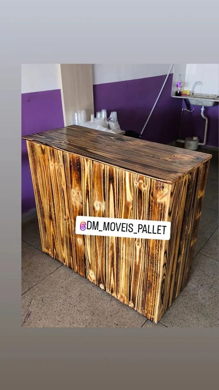 Balcão pallet rústico 