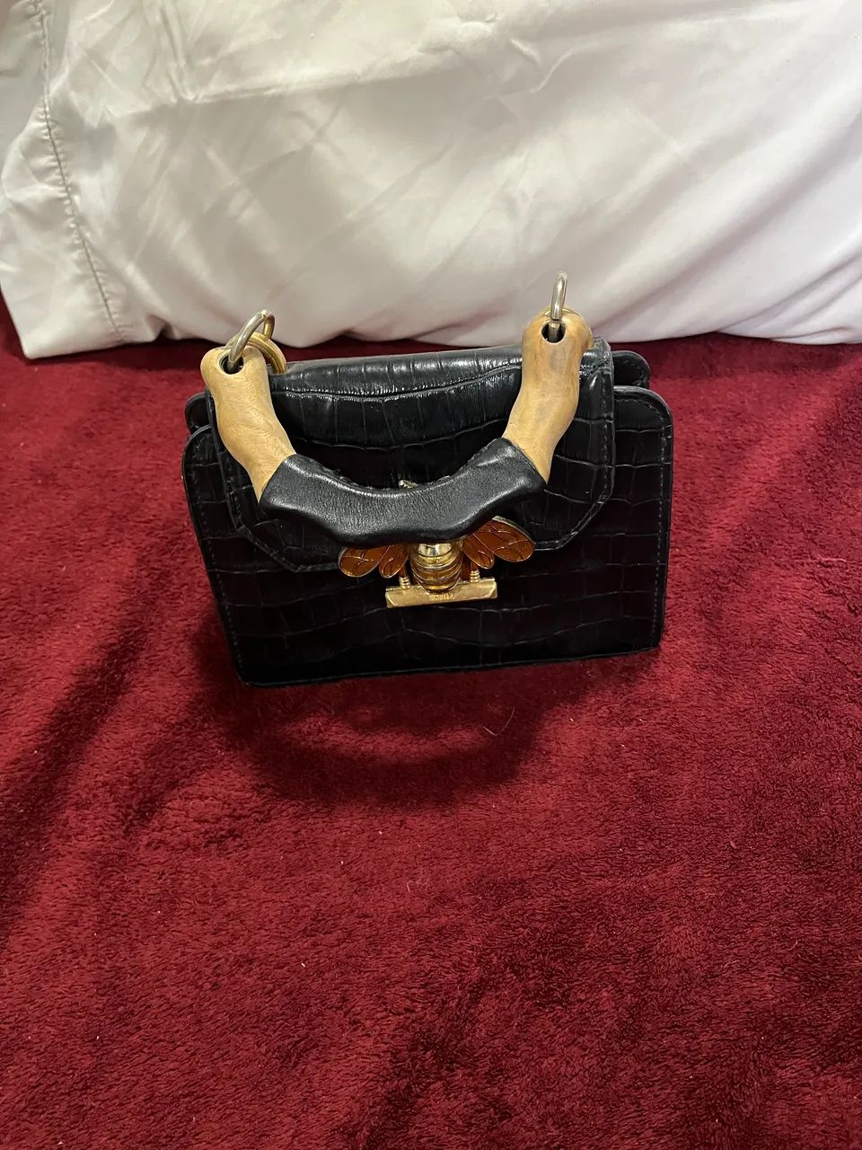 Bolsa schutz com alça de madeira - Foto 3
