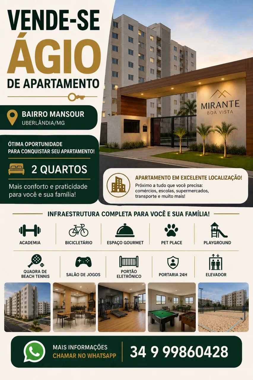 Vendo ágio apartamento Mansour 