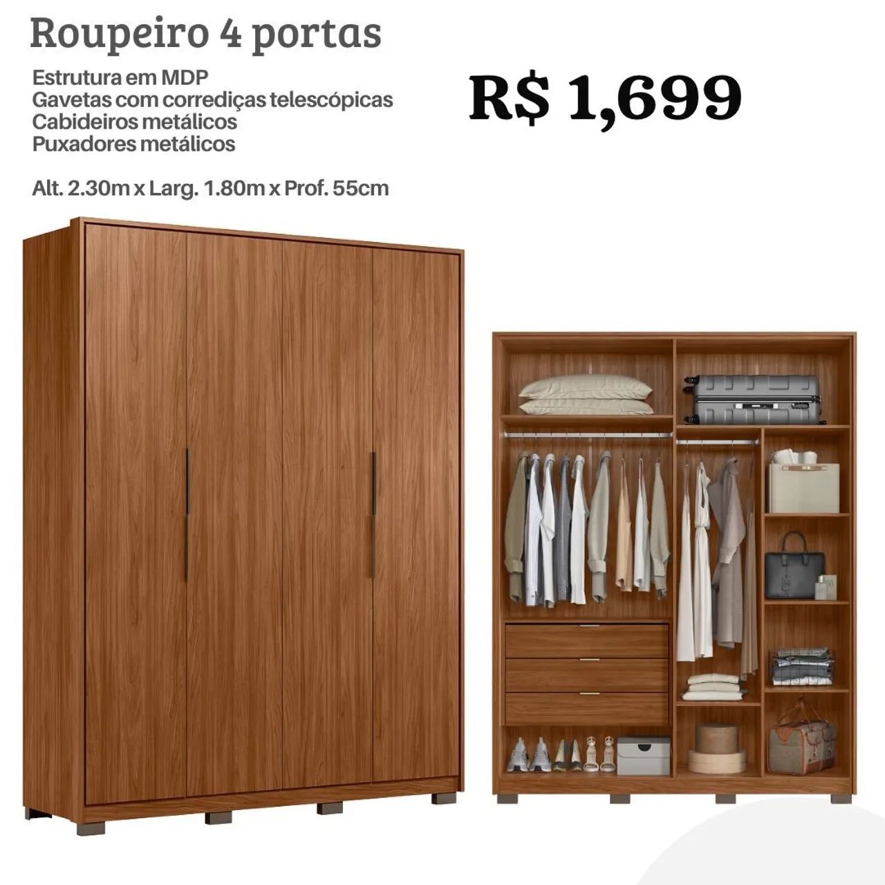 Guarda Roupa Attore 4 portas 