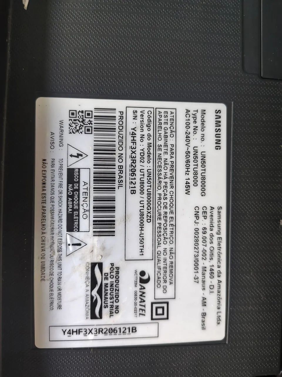 Tv Samsung led 50 polegadas não tem pezinhos somente controle remoto somente retirada - Foto 3