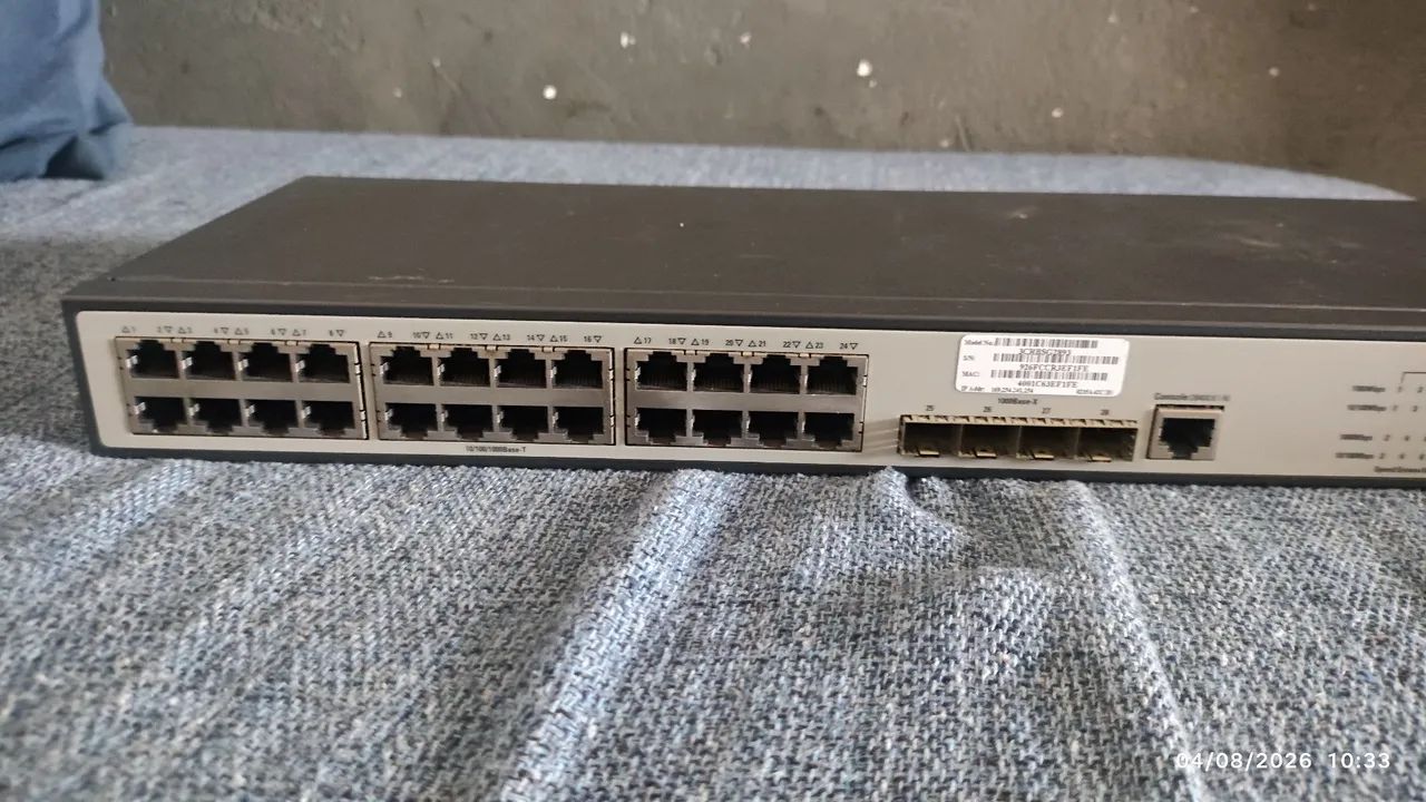 Switch 3com baseline 2928 sfp plus 24 portas 10/100/1000