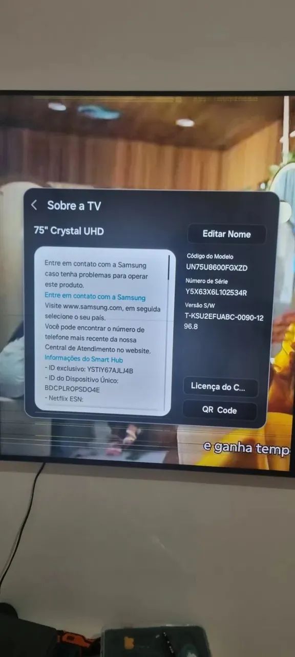 TV Samsung 75" com a tela quebrada - Foto 2