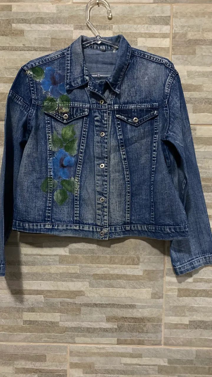 Jaqueta jeans retrô modelo anos 80  - Foto 5
