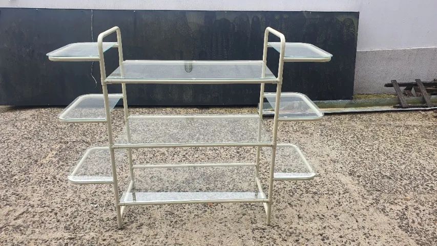 4 Expositores - Prateleiras em Estrutura Metálica e Vidros para Lojas