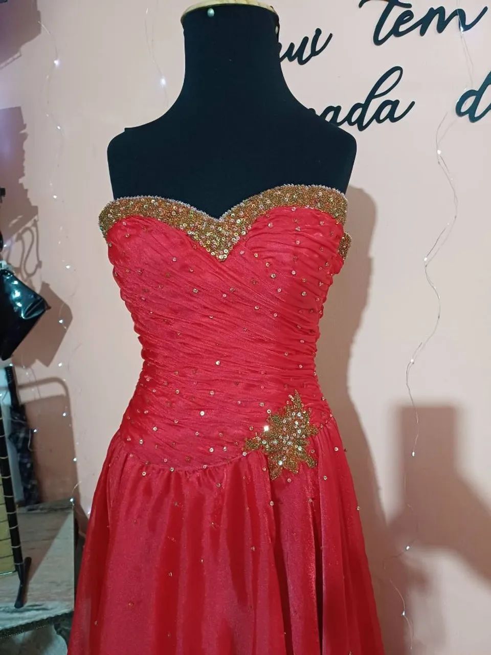 Vestido de debutante longo vermelho  - Foto 3