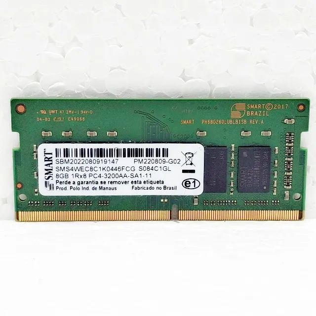 Memória RAM Notebook 8GB DDR4 3200 SMART