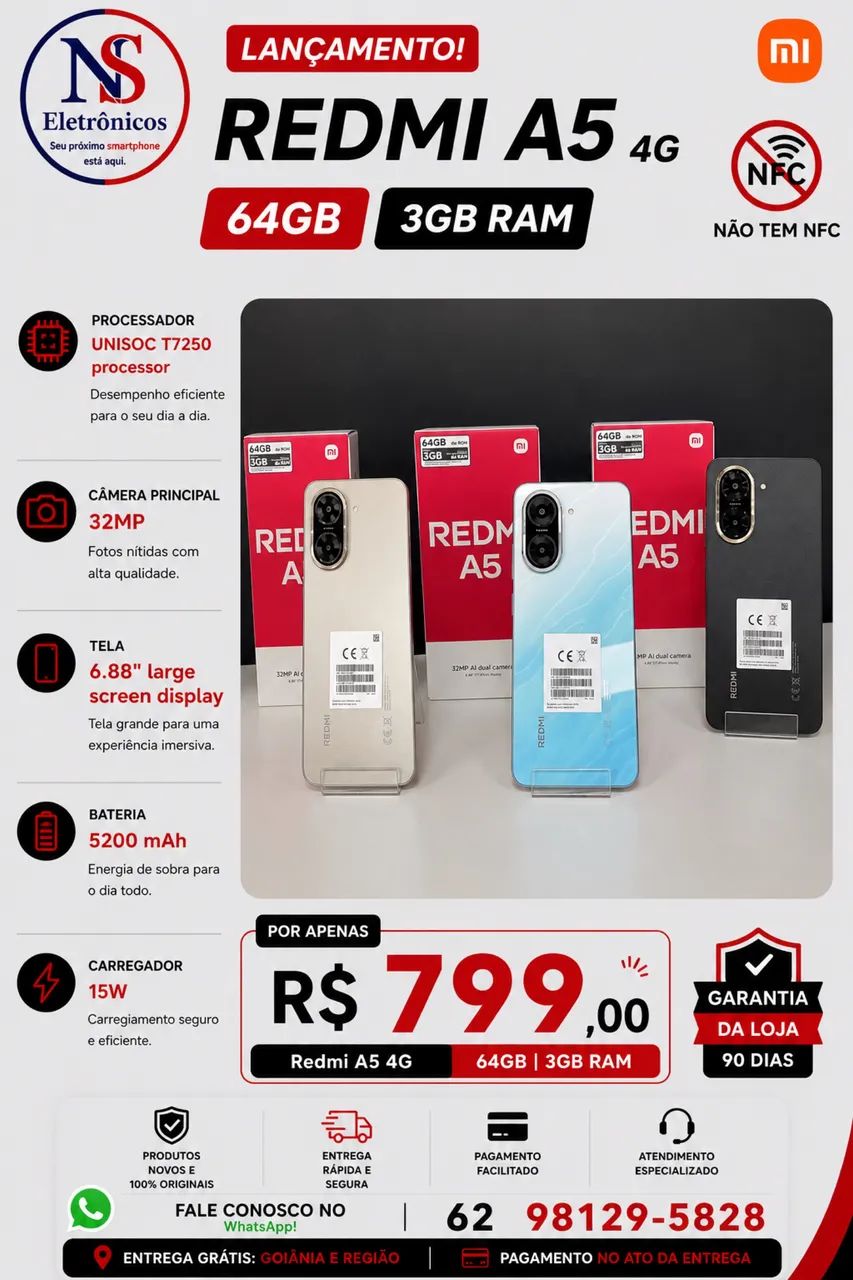Redmi A5 64+03 Novo 