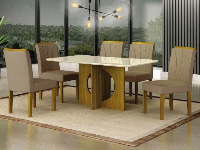 Mesa de jantar Lorena 6 lugares  - Foto 3