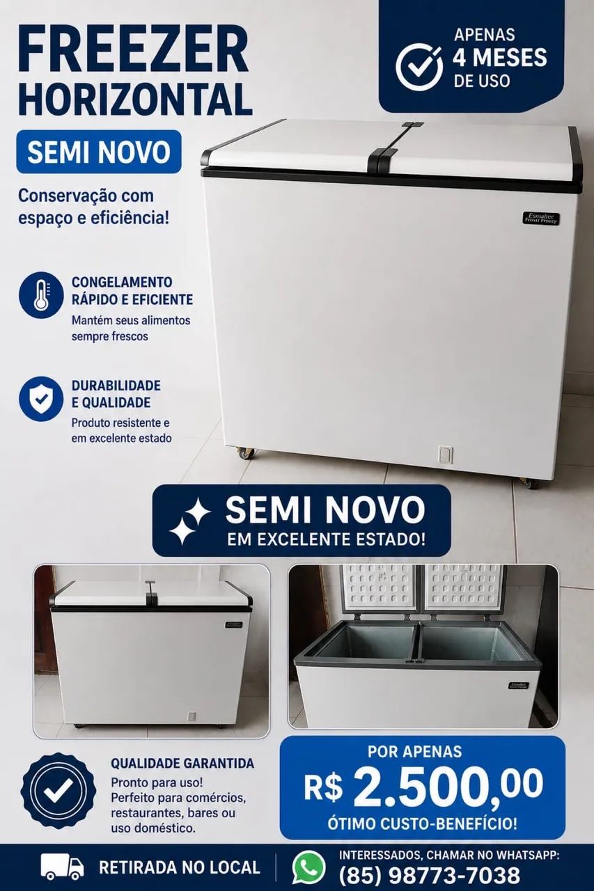 Freezer Horizontal SEMINOVO