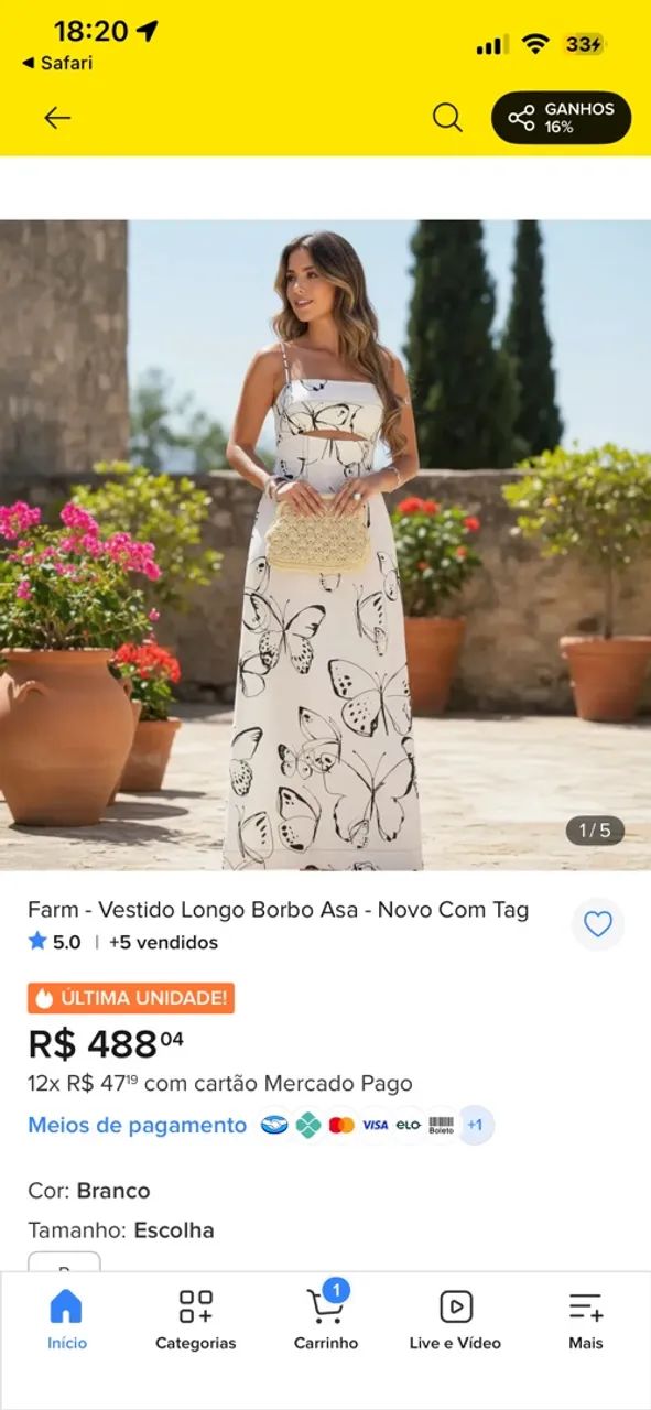 Vestido borboleta longo farm - Foto 2