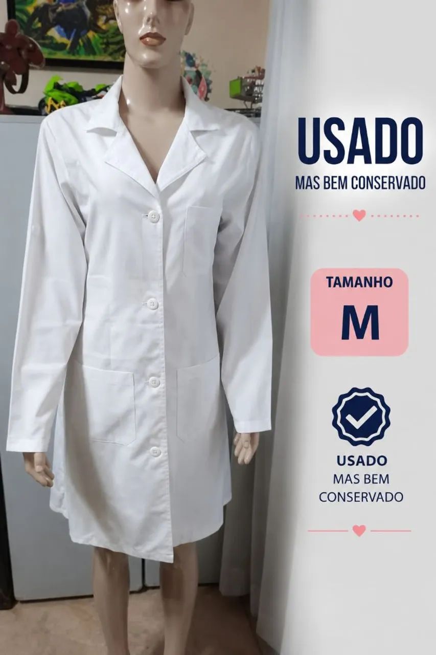 Jaleco branco  tamanho M