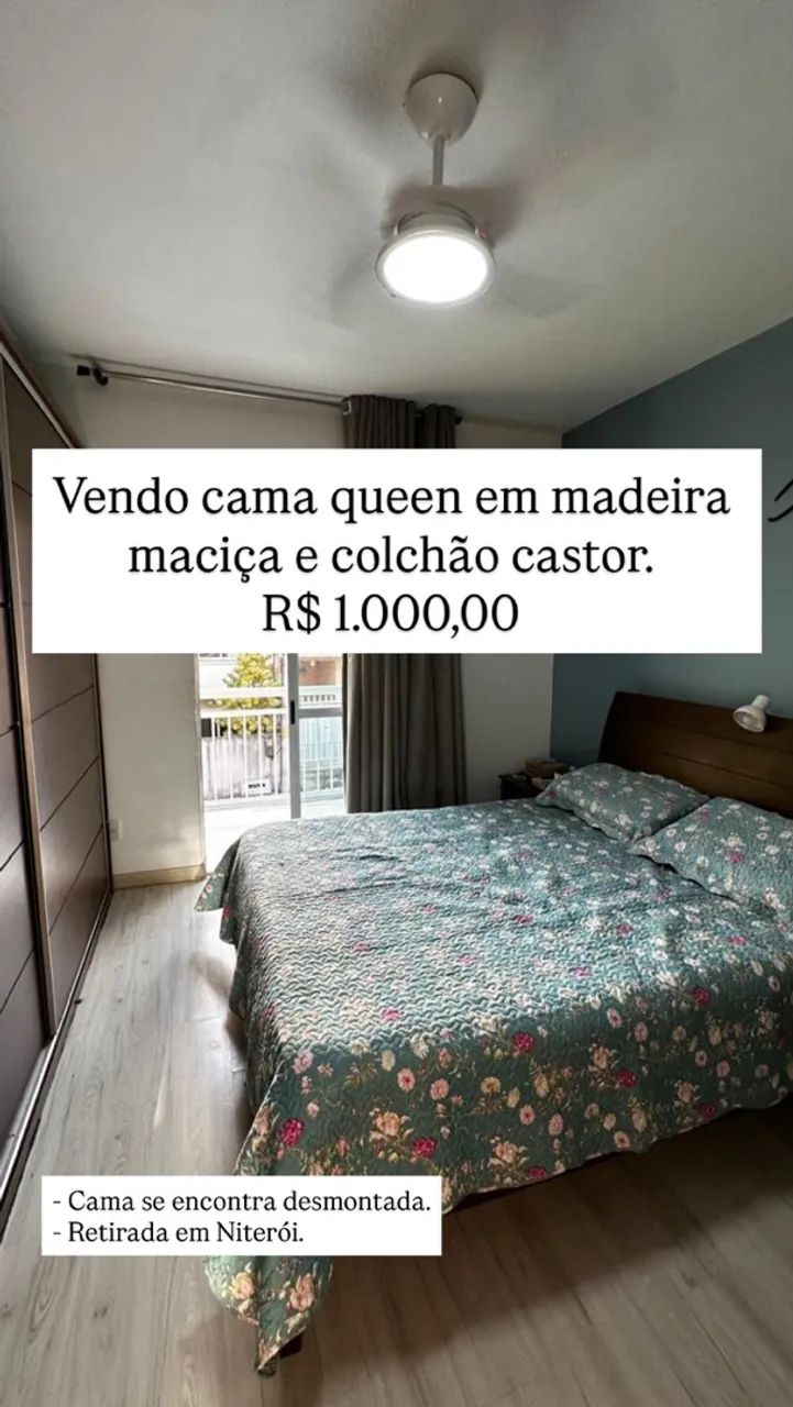 Cama queen madeira maciça