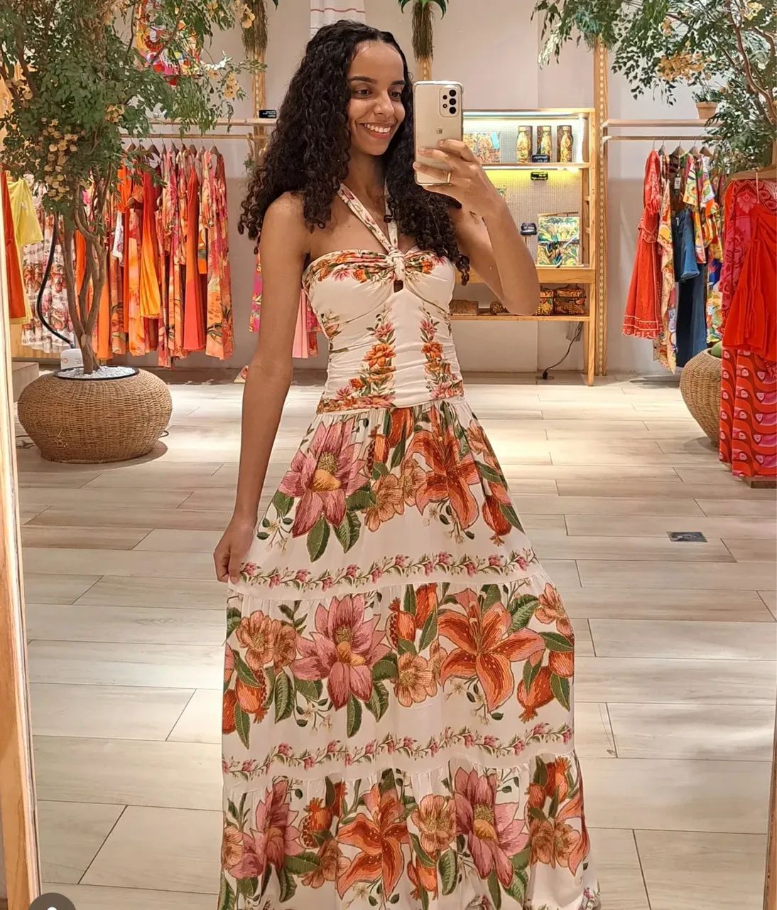 Vestido floral de verão longo farm TAM g  - Foto 3