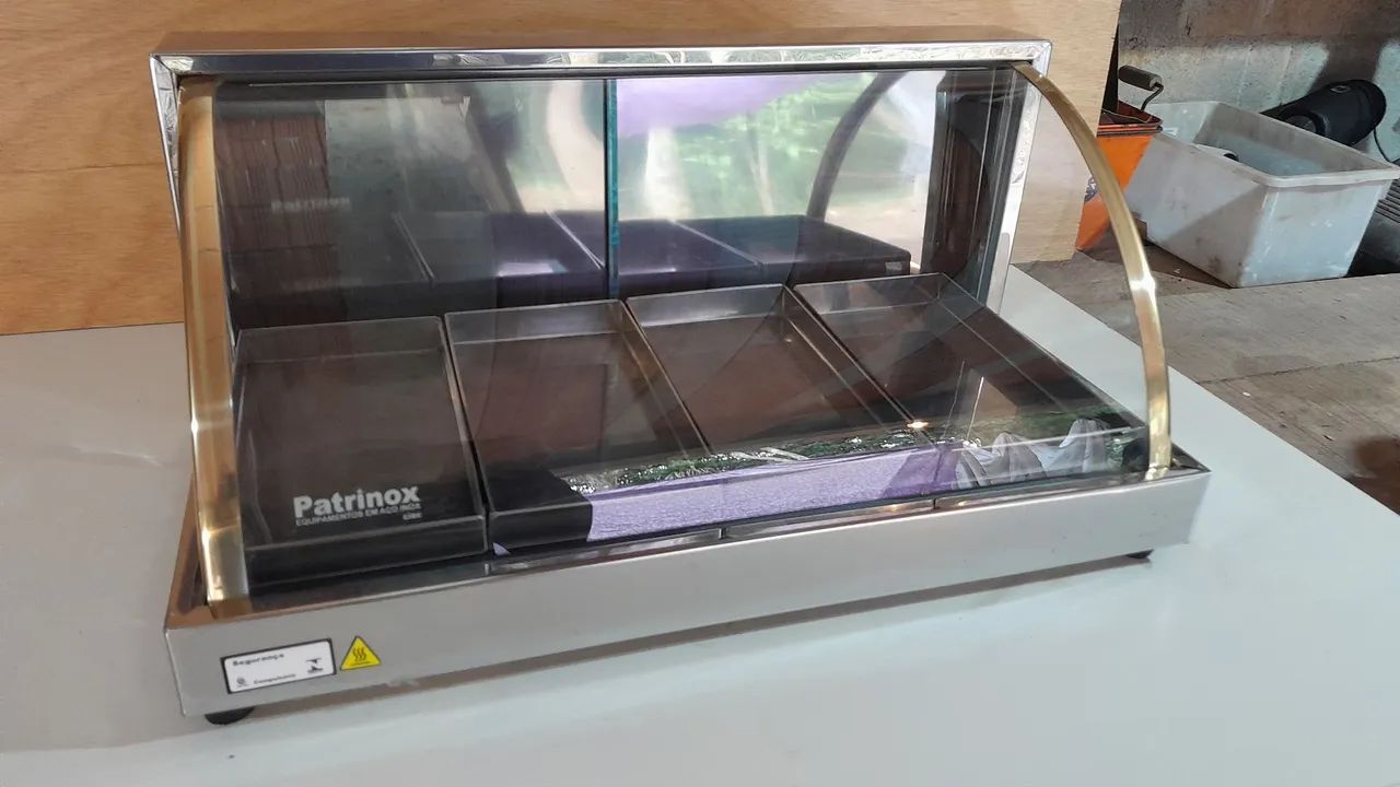 estufa elétrica  vidro curvo Patrinox 4 bandejas