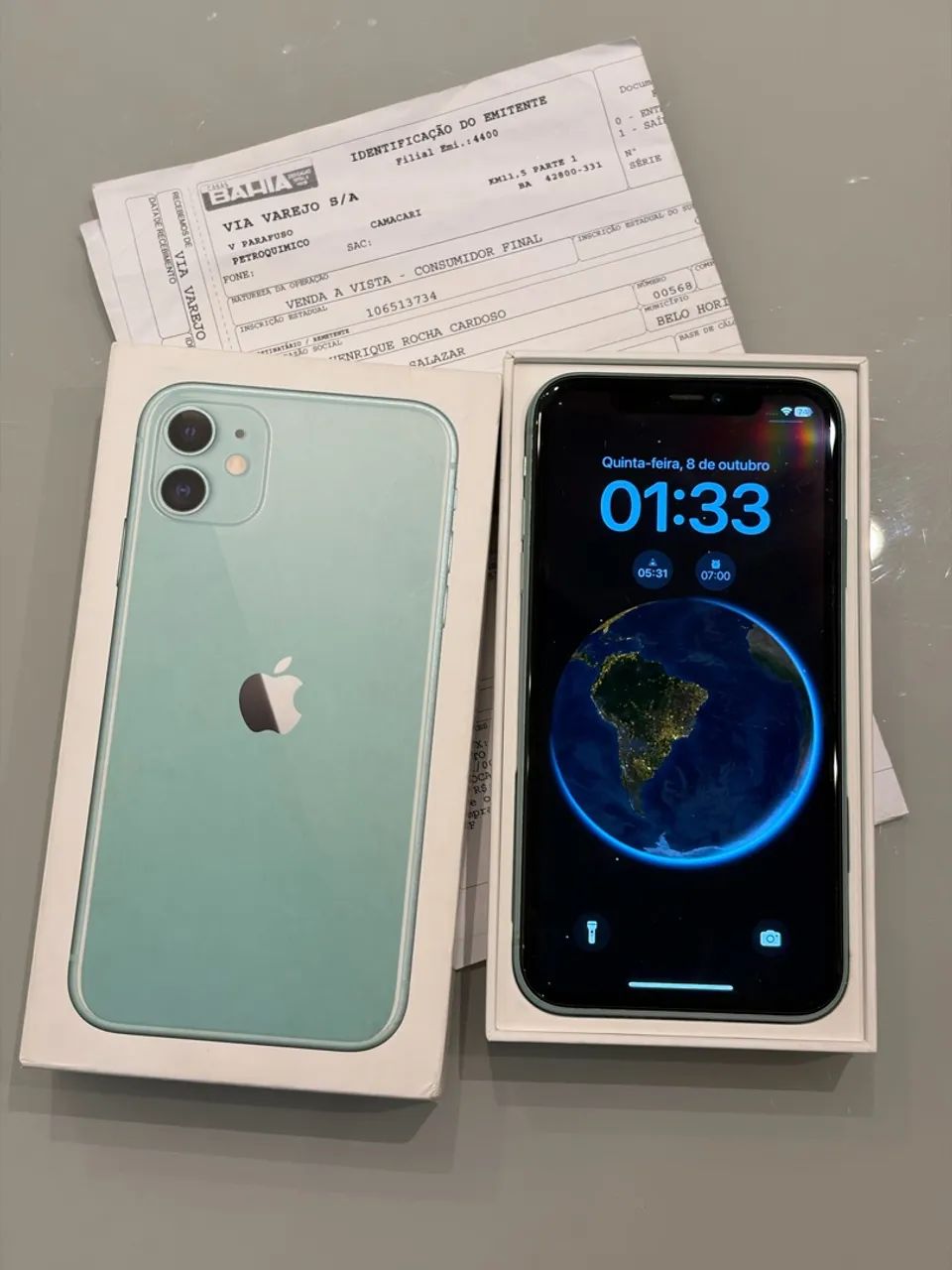 IPHONE 11 128GB VERDE ÁGUA COM CAIXA E NF - Foto 2