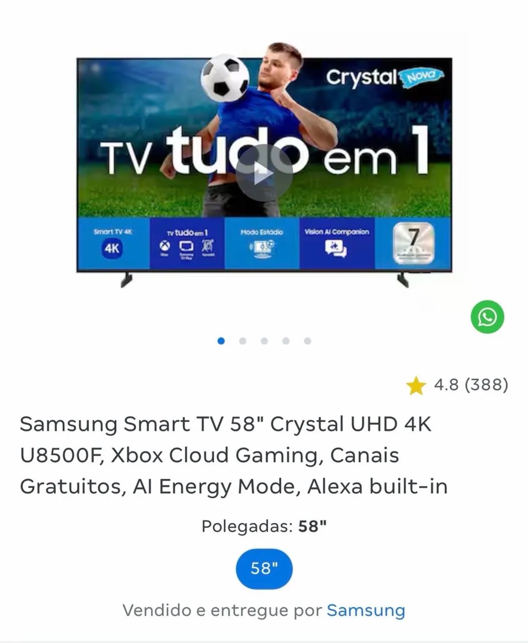 TV SMART SANSUNG 58 POLEGADAS NOVA - Foto 2