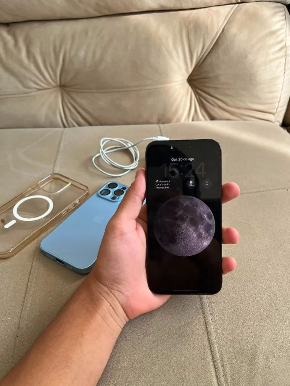 iPhone 15 Pro Max 256GB Titânio Azul - Foto 4