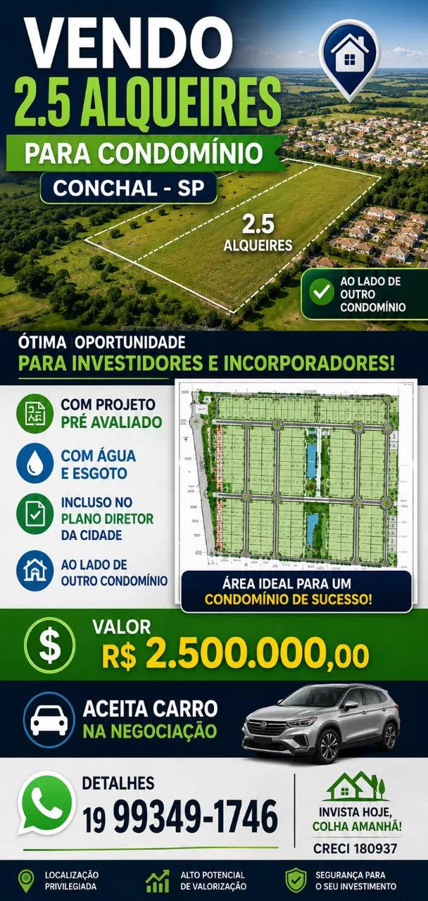 TERRA COM 2.5 ALQUEIRES PARA ONDOMINIO