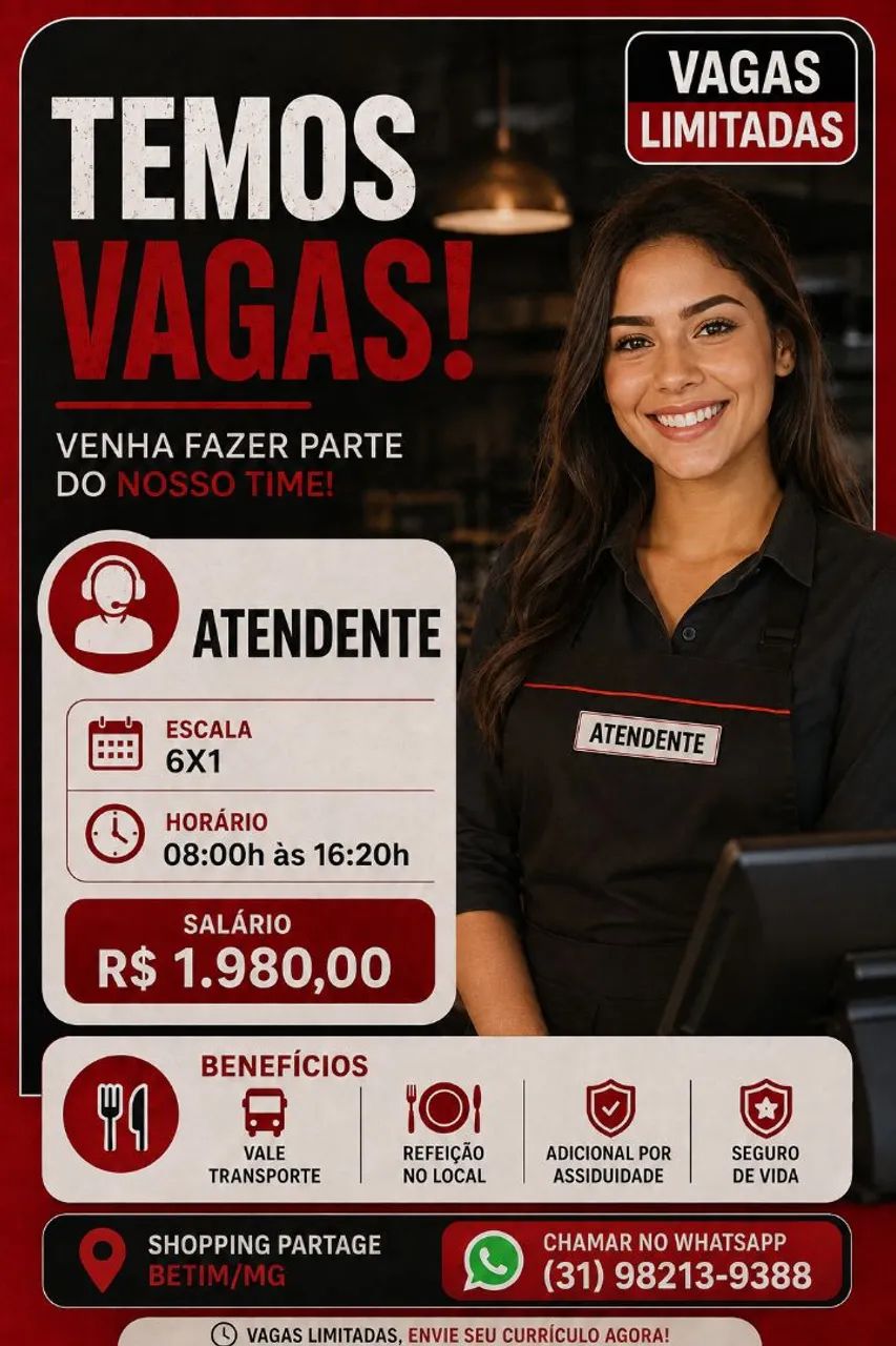 ATENDENTE EM BETIM - Foto 3