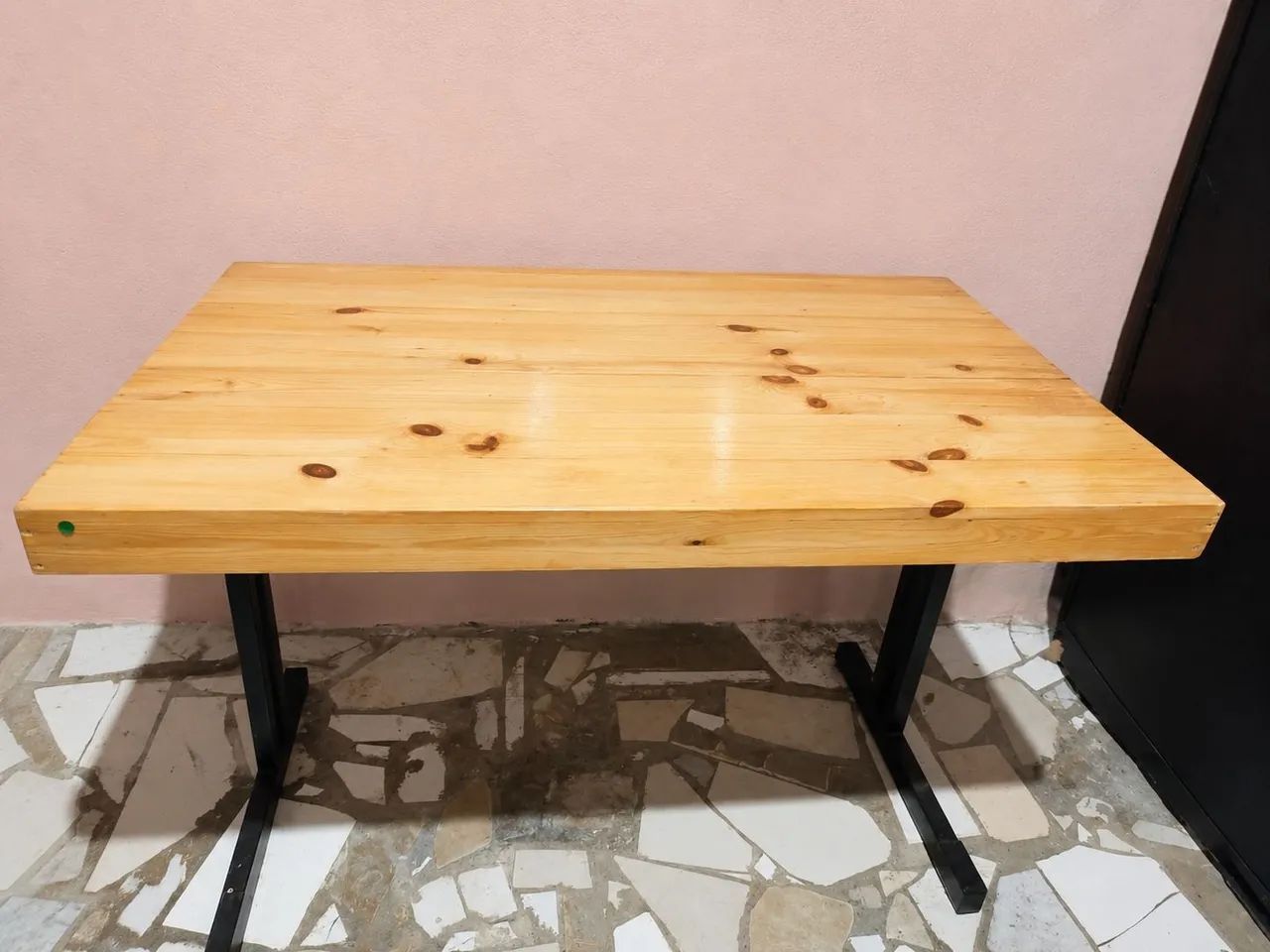Mesa de madeira e ferro 120x80