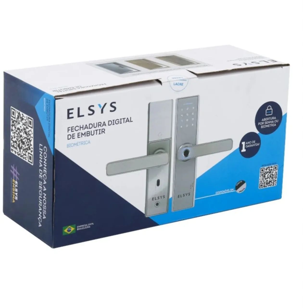 Fechadura Digital Elsys ESF-DE2000B com Biometria - Prata - Foto 2