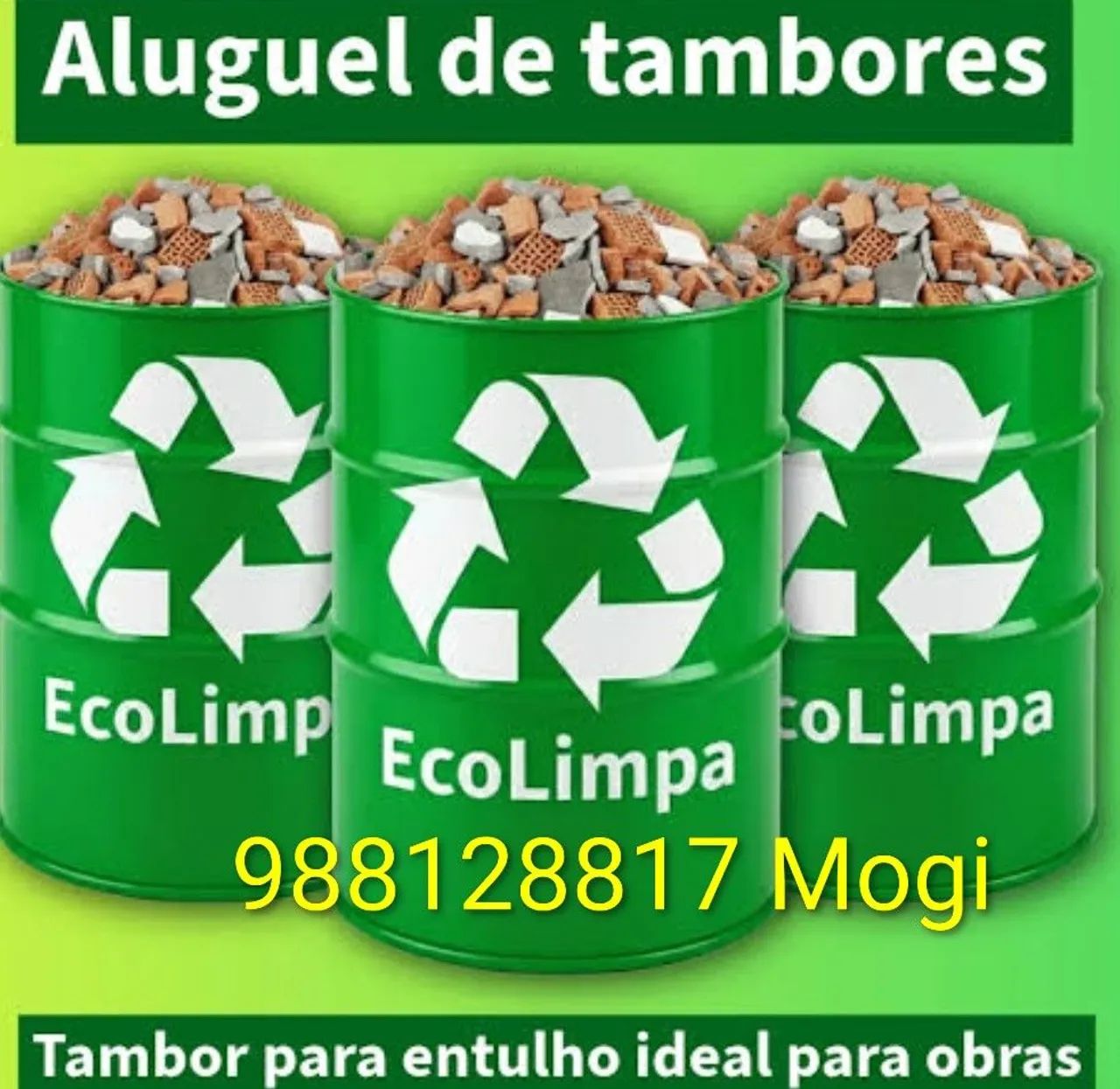 aluguel de tambores para entulhos e resíduos 